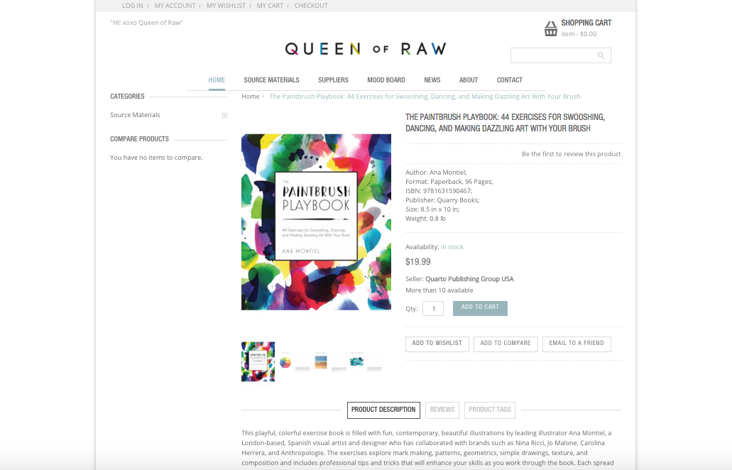 Queen of Raw e-commerce site